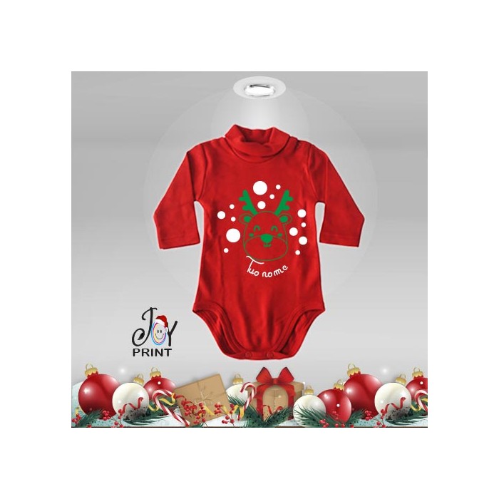 Body Lupetto Neonato Personalizzato Natalizio Christmas pois