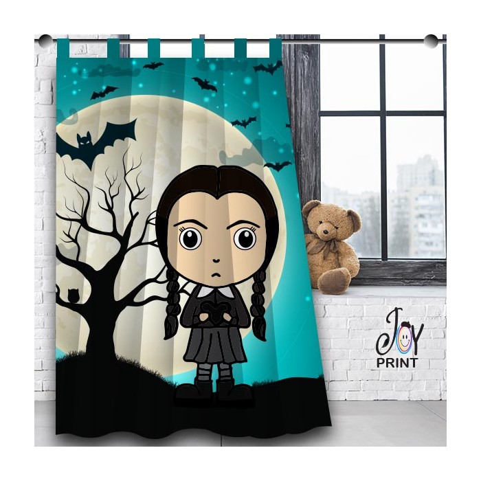 Tenda personalizzata con fascette Mercoledì Addams